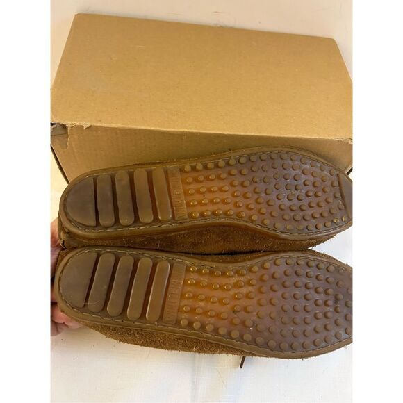 Minnetonka Brown leather brown moccasin slippers 8.5 - Picture 3 of 5